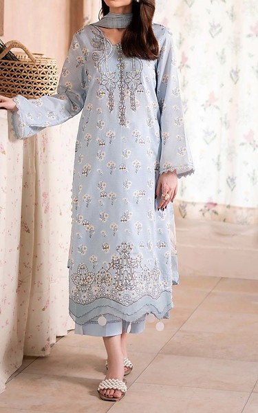 Humdum Light Blue Lawn Suit | Pakistani Lawn Dress in USA- Image 1