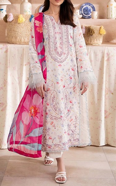 Humdum White Lawn Suit | Pakistani Lawn Dress in USA- Image 1