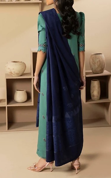 Humdum Aqua Dhanak Suit | Pakistani Winter Dresses in USA- Image 2