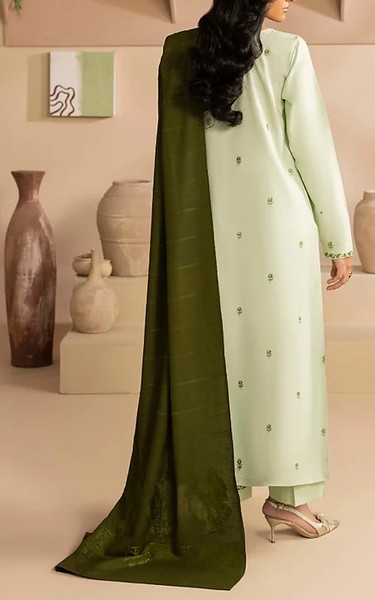 Humdum Ivory Dhanak Suit | Pakistani Winter Dresses in USA- Image 2