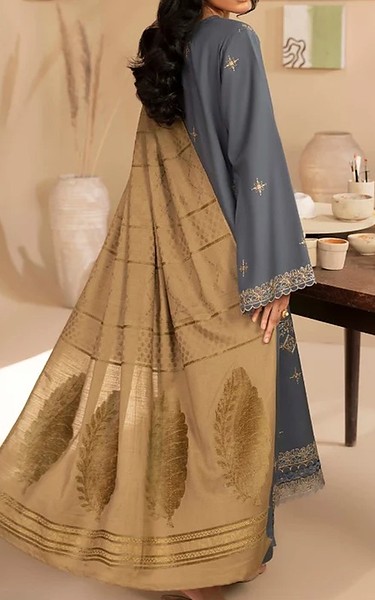 Humdum Grey Wool Suit | Pakistani Winter Dresses in USA- Image 2