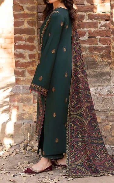 Humdum Teal Karandi Suit | Pakistani Winter Dresses in USA- Image 2