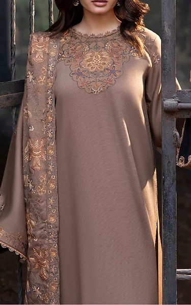 Humdum Tea Pink Karandi Suit | Pakistani Winter Dresses in USA- Image 2