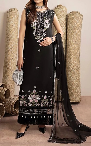 Humdum Black Karandi Suit | Pakistani Winter Dresses in USA- Image 1