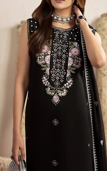 Humdum Black Karandi Suit | Pakistani Winter Dresses in USA- Image 2