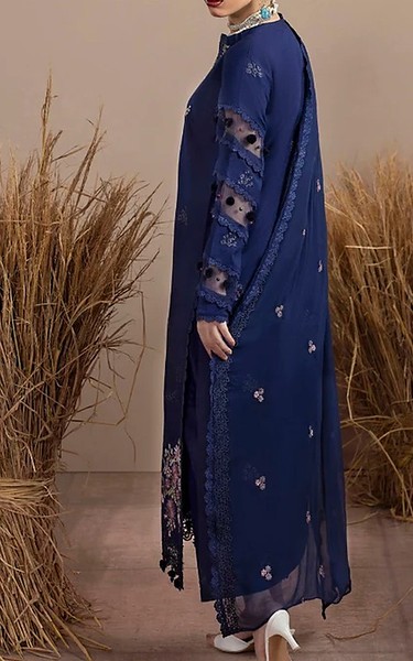Humdum Blue Karandi Suit | Pakistani Winter Dresses in USA- Image 2