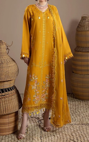 Humdum Brown Karandi Suit | Pakistani Winter Dresses in USA- Image 1