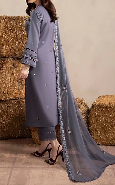 Humdum Grey Karandi Suit | Pakistani Winter Dresses in USA- Image 1