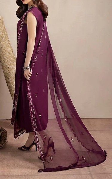 Humdum Wine Karandi Suit | Pakistani Winter Dresses in USA- Image 1