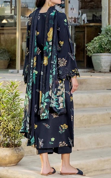 Humdum Black Lawn Suit | Pakistani Lawn Dress in USA- Image 1
