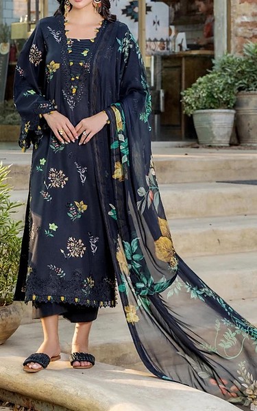Humdum Black Lawn Suit | Pakistani Lawn Dress in USA- Image 2
