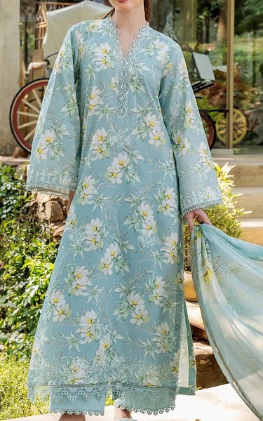 Humdum Moonstone Blue Lawn Suit | Pakistani Lawn Dress in USA- Image 1