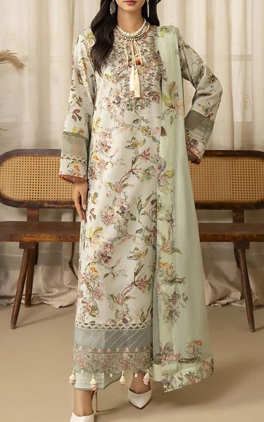 Humdum Off White Lawn Suit | Pakistani Lawn Dress in USA- Image 1
