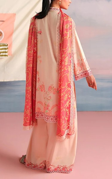 Image Light Peach Cotton Suit | Pakistani Lawn Dress in USA- Image 2