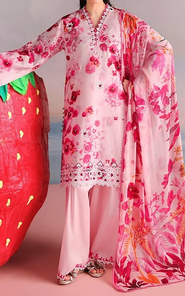 Image Light Pink Cotton Suit | Pakistani Lawn Dress in USA- Image 1