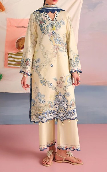 Image Ivory Cotton Suit | Pakistani Lawn Dress in USA- Image 1