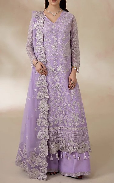 Imrozia Lilac Chiffon Suit | Pakistani Embroidered Chiffon Dresses USA- Image 1