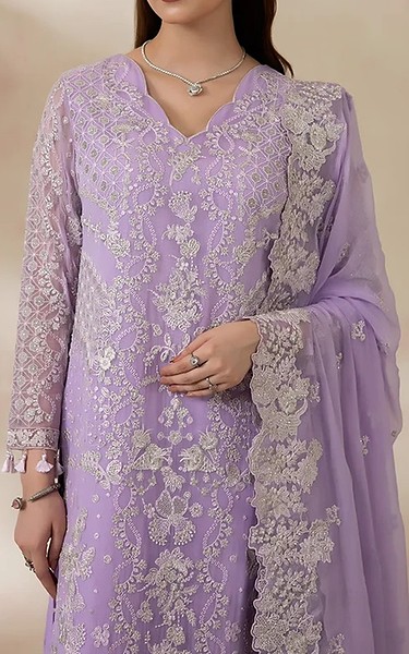 Imrozia Lilac Chiffon Suit | Pakistani Embroidered Chiffon Dresses USA- Image 3