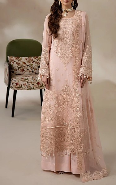 Imrozia Cavern Pink Chiffon Suit | Pakistani Embroidered Chiffon Dresses USA- Image 1