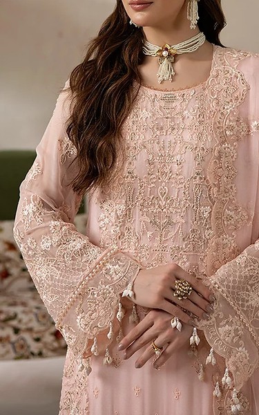 Imrozia Cavern Pink Chiffon Suit | Pakistani Embroidered Chiffon Dresses USA- Image 3