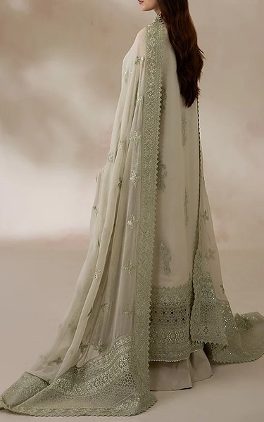 Imrozia Grey Chiffon Suit | Pakistani Embroidered Chiffon Dresses USA- Image 2