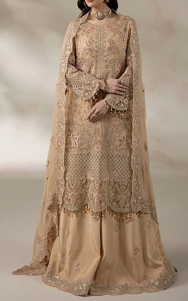 Imrozia Fawn Chiffon Suit | Pakistani Embroidered Chiffon Dresses USA- Image 3