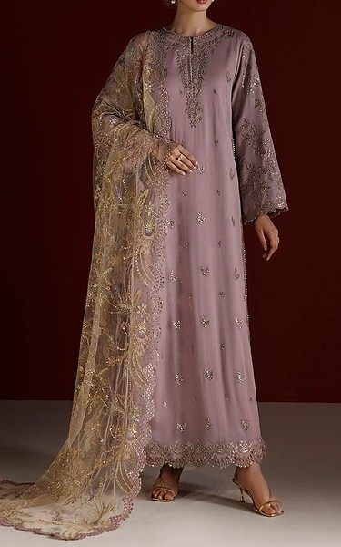 Iznik Lavender Chiffon Suit | Pakistani Embroidered Chiffon Dresses USA- Image 1