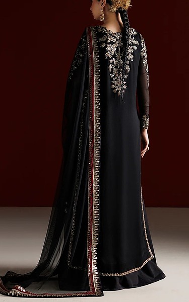 Iznik Black Chiffon Suit | Pakistani Embroidered Chiffon Dresses USA- Image 2