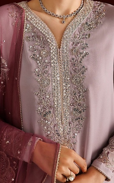 Iznik Lilac Chiffon Suit | Pakistani Embroidered Chiffon Dresses USA- Image 2