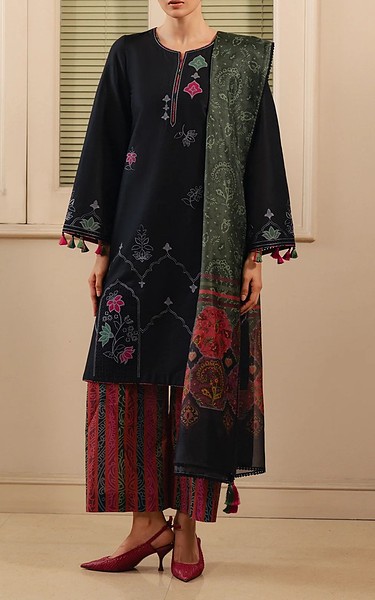 Jazmin Black Lawn Suit | Pakistani Lawn Dress in USA- Image 1
