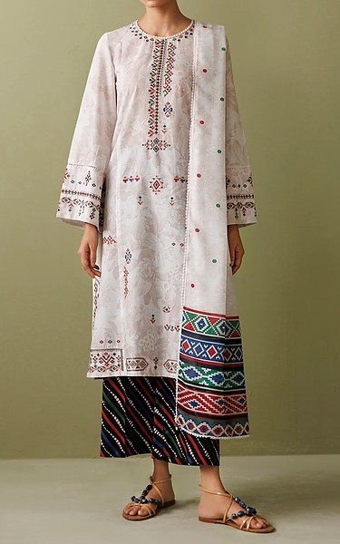 Jazmin Off White Lawn Suit | Pakistani Lawn Dress in USA- Image 1