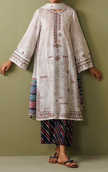 Jazmin Off White Lawn Suit | Pakistani Lawn Dress in USA- Image 2