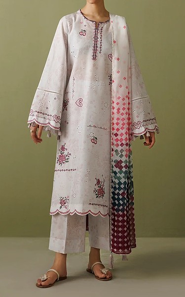 Jazmin Off White Lawn Suit | Pakistani Lawn Dress in USA- Image 2