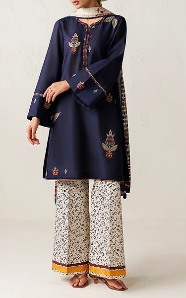 Jazmin Navy Blue Lawn Suit | Pakistani Lawn Dress in USA- Image 2