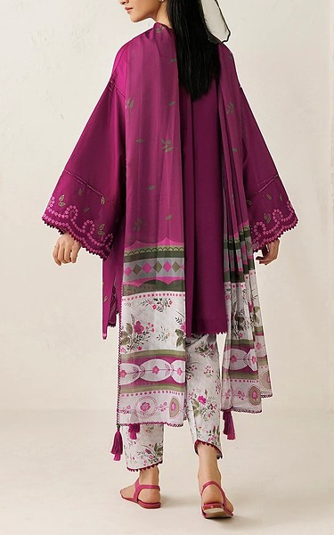 Jazmin Dark Raspberry Lawn Suit | Pakistani Lawn Dress in USA- Image 2