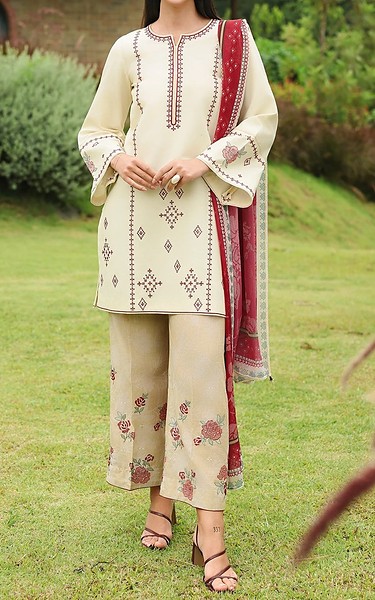Jazmin Off White Lawn Suit | Pakistani Lawn Dress in USA- Image 1