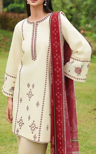 Jazmin Off White Lawn Suit | Pakistani Lawn Dress in USA- Image 2