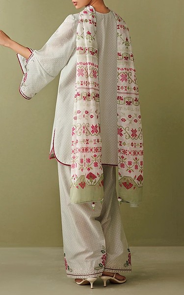 Jazmin Light Grey Lawn Suit | Pakistani Lawn Dress in USA- Image 2