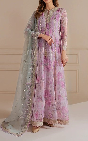 Jazmin Lilac Chiffon Suit | Pakistani Embroidered Chiffon Dresses USA- Image 1
