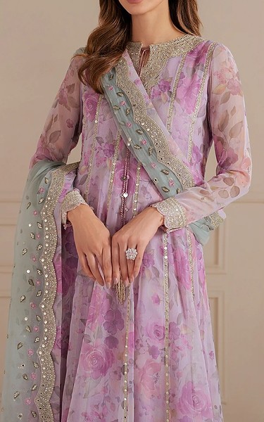 Jazmin Lilac Chiffon Suit | Pakistani Embroidered Chiffon Dresses USA- Image 3