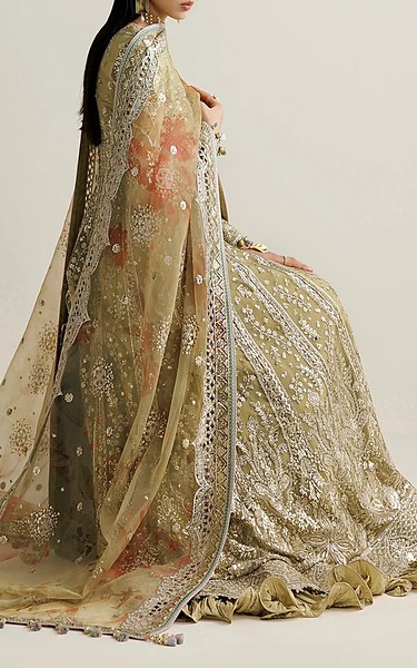Jazmin Olive Chiffon Suit | Pakistani Embroidered Chiffon Dresses USA- Image 3