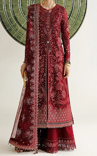 Jazmin Maroon Chiffon Suit | Pakistani Embroidered Chiffon Dresses USA- Image 2