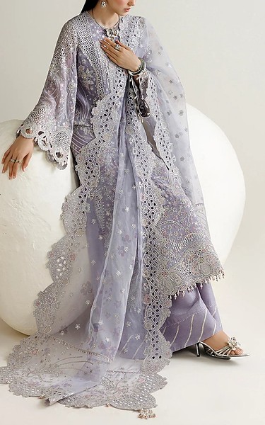 Jazmin Lavender Chiffon Suit | Pakistani Embroidered Chiffon Dresses USA- Image 2