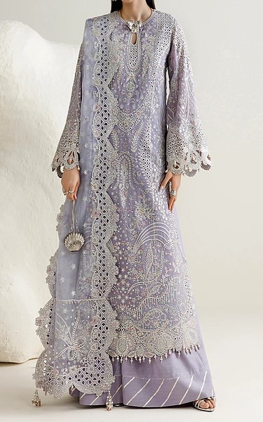 Jazmin Lavender Chiffon Suit | Pakistani Embroidered Chiffon Dresses USA- Image 3