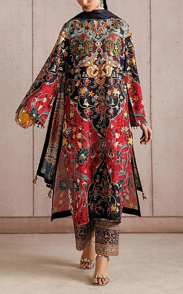 Jazmin Multicolor Raw Silk Suit | Pakistani Embroidered Chiffon Dresses USA- Image 1