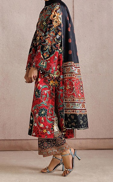 Jazmin Multicolor Raw Silk Suit | Pakistani Embroidered Chiffon Dresses USA- Image 2