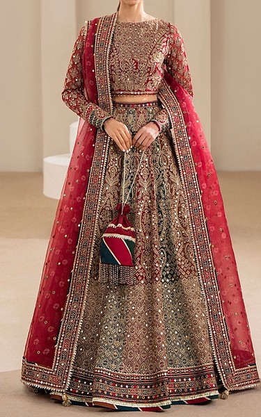 Jazmin Maroon/Golden Chiffon Suit | Pakistani Embroidered Chiffon Dresses USA- Image 2