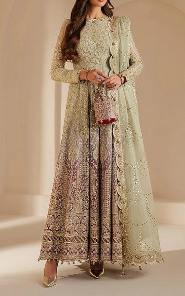 Jazmin Light Green Chiffon Suit | Pakistani Embroidered Chiffon Dresses USA- Image 3