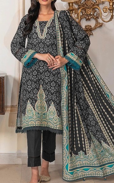 Khas Black/Grey Khaddar Suit | Pakistani Winter Dresses in USA- Image 1