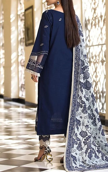 Khas Dark Blue Khaddar Suit | Pakistani Winter Dresses in USA- Image 2